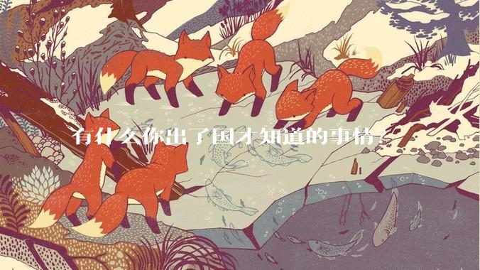 有什么你出了国才知道的事情？